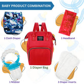 Baby Care Accessories Cloth Diaper, Inserts, Diaper Bag, Headbands, Nibbler (Set of 5)